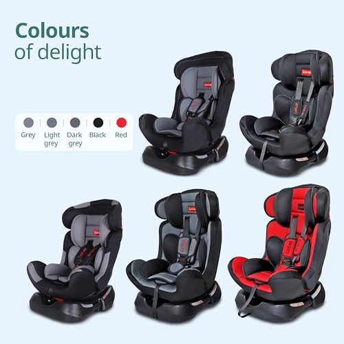Image of LuvLap Galaxy Convertible Car Seat for Baby & Kids New Born to 7 Years, Forward Facing & Rearward Facing, 3 Adjustable Recline Levels, Side Impact Guard, Red
