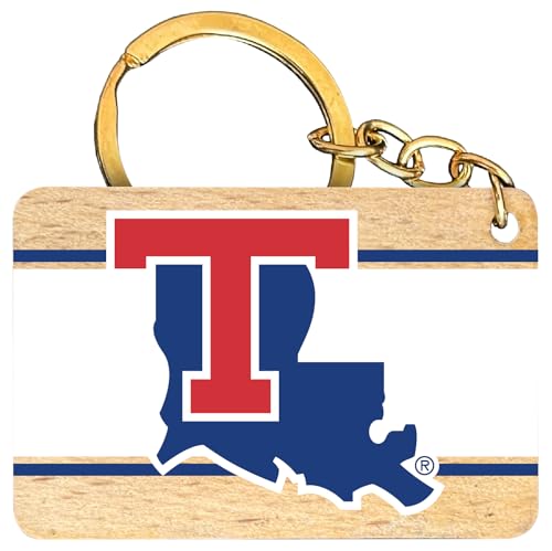 R and R Imports Louisiana Tech Bulldogs Flat Wood Keychain 1.5” x 2.5” Officially Licensed Collegiate Product Single