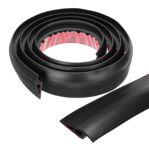 QUARKZMAN Bodenübergangsleiste Selbstklebend, 2m/6,6ft Laminat Türübergangsleisten Teppichkantenleiste für Teppichtüren zur Überbrückung von Bodenlücken Passend für 10mm Höhe, Schwarz