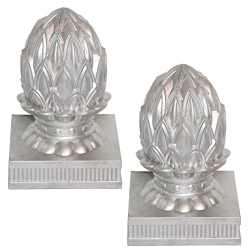 Tappi per Pali da 2 Pezzi, Copertura per Recinzione da Giardino in Legno, Tappo per Pali in Legno, Alluminio di Spazzolata, Tappo per Pali,80x80mm