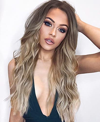 KooKaStyle Invisible Wire Hair Extensions with Transparent Wire Adjustable Size 4 Secure Clips Long Wavy Secret Hairpiece 20 Inch for Women