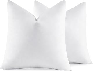 MIULEE 26x26 Euro Pillow Inserts Set of 2 - Premium Down Feather Throw Pillows, Fluffy Cotton for Couch Sofa Bed Decor, White