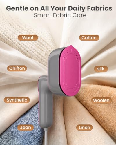 Image of Steamer for Clothes, Handheld Portable Iron Steamer, 2-in-1 Dry & Steam, 180 Rotatable Handle, 20s Fast Heat-Up, 970W Travel Steamer for Home & Travel, 120V Only