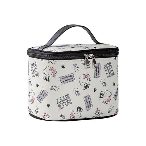 Vimanllie Cosmetic Bag Large Travel Makeup Bag with Makeup Brush Storage for Women-Durable Oxford CanvasToiletry Bag for Home & Skincare Essentials Storage,Sweet Cute Bag for Girls