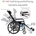 PA-DABAOO Reclining Wheelchair, Lightweight Carbon Steel Folding Wheelchair, Lightweight Sports Reclining Wheelchair with Commode and Removable Headrest,B