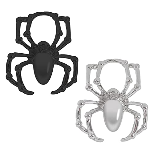 Lurrose 2 peças de anel gótico de articulação de aranha vintage punk anéis de aranha caveira dedo es