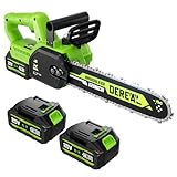Electric Chainsaw Cordless, 12' Electric Chain Saws, 20V Battery Power Chain Saw, Mini Cordless Chainsaw with 4.0Ah Battery and Charger
