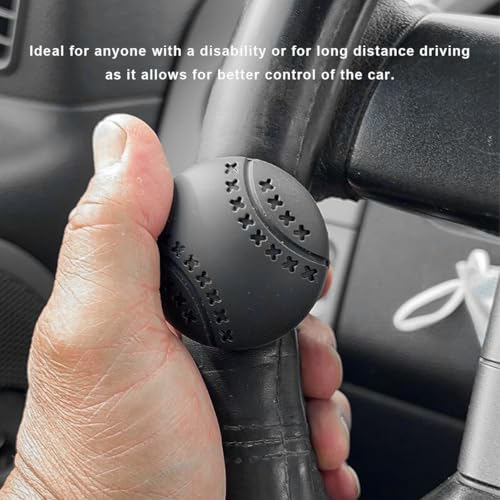 MTRPS Steering Wheel Knob Spinner, Soft Silicone Steering Wheel Spinner Auxiliary Ball with Metal Bearings, 360° Rotation Car Power Handle Knob for Car, Trucks, Tractors, Boat