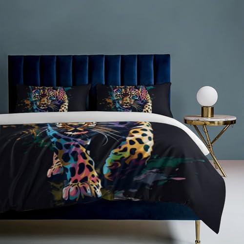 Funda nórdica de leopardo para decorar un dormitorio moderno y acogedor con estilo exótico 8