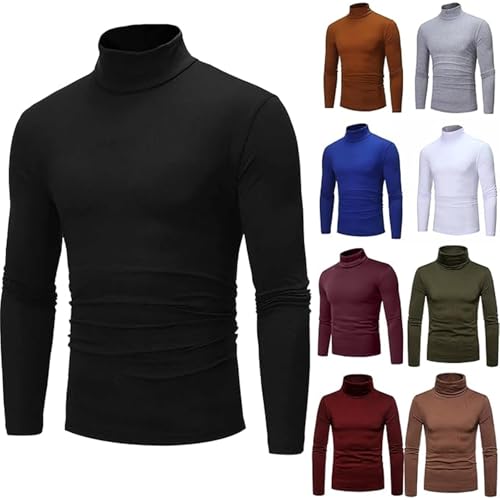 Men's Knitted Pullover Sweater Casual Turtleneck Slim Fit Basic Tops Long Sleeve Soft Plain Sweaters Winter Clothes