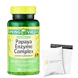 Spring Valley Papaya Enzymes Chewable 180 Count, Support Helps Digestion and Nutrient Absorption, Enzymes for Digestion, Dietary Supplement - Set by Basket Goods