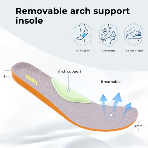Image of PERSOUL Wide Toe Box Walking Shoes Women Arch Support Tennis Orthotic Sneakers for Plantar Fasciitis Flat Feet Pain Relief US Size 6-11
