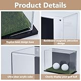 FINGERINSPIRE Golf Ball Display Case Stand with Turf Base 9x13.2x9cm Acrylic Golf Ball Display Box Black Magnet Display Case Assemble Protective Golf Ball Holder Display Case for Display Storage - Image 4