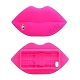 Thunderous Hot Pink 3D Cute Sexy Lips Design Pattern Soft Silicone Back Case For Apple iPhone 5C