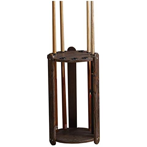 Mirtqj Billard Queue Ständer, Runde Queueständer, Billard-Snooker-Zubehör, Platz Sparen Für Billardzimmer/Teak Korn / 35x60cm Cover