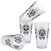 Culver Sugar Skulls Decorated Frosted Pint/Pub Beer Glasses, 16-Ounce, Set of 4