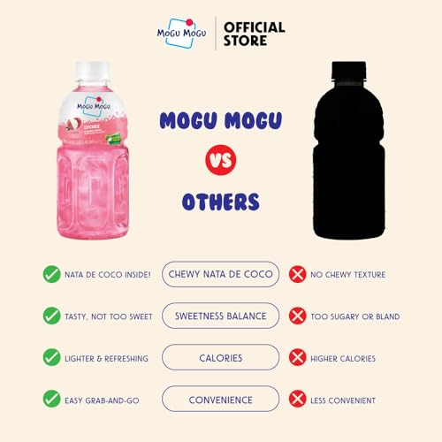 Mogu Mogu Mango Juice Drink with Nata de Coco (Coconut Jelly) – Chewy Fruit Beverage for Kids & Adults, 6 Pack Bottles, 10.82 fl oz Each - Thumbnail 4