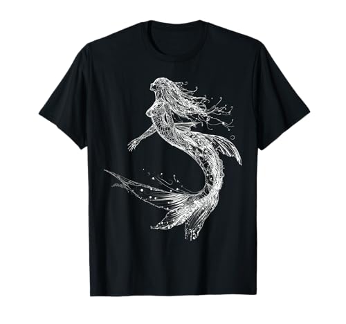 Mermaid Mythical Graphic Fantasy Illustration Mermaid T-Shirt