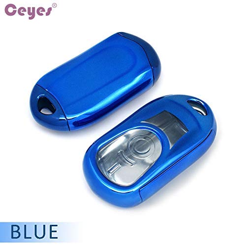 GlobalNiche® Ceyes Car Styling TPU PC Protective Auto Key Shell Case for Opel Astra for Buick Encore Car-Styling Key Cover Accessories Color Name Blue