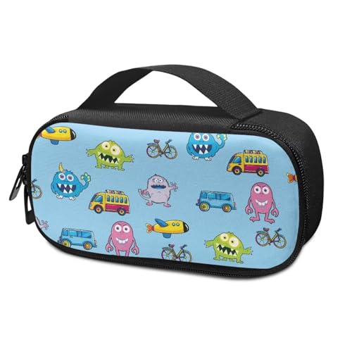 Rnyleeg Insulin Bag for Kids Cartoon Vehicle Bacteria Printed Small Diabetic Bags for Supplies Insulin Cooler Travel Case for Daily Life Trip Diabetic Supplies Storage for Boys Girls