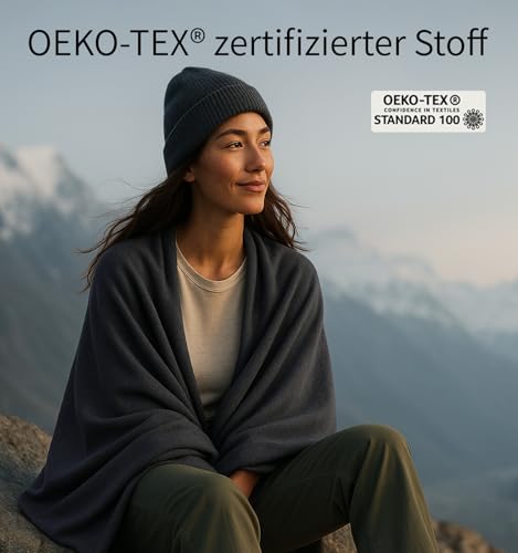 Litume Ultraleichte Reisedecke und atmungsaktiv, 170 x 122 cm weiche Flugzeugdecke für Reisende, Faltbare Campingdecke mit Packsack für Reisen, Bahn, Flugzeug, Auto, Camp