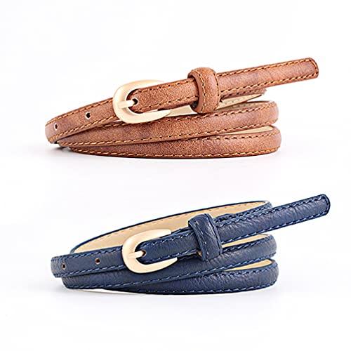 Familyhouse Women Skinny PU Leather Belt Thin Waist Jean Belt Fashion Elegant Thin Belts with Pin Buckle Belt for Jeans Dress3