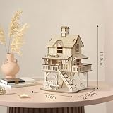 comfoyar Drewniane puzzle 3D, mały domek na drzewie, drewniane zestawy modeli dla dorosłych do budowania, zestawy do majsterkowania, dekoracja domu i urodziny dla kobiet mężczyzn