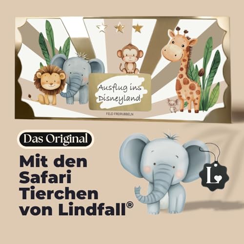 LINDFALL® Wunschgutschein Kinder, Goldenes Ticket, Geschenkgutschein Mädchen Jungen, Rubbelgutschein zum selber beschriften mit Umschlag, Disneyland Gutschein, Rubbellose selber machen