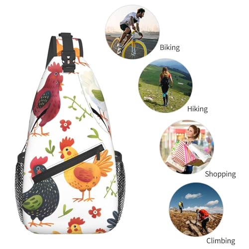 Morrales de bandolera para hombres y mujeres con diseño Chicken Rooster miniatura 6