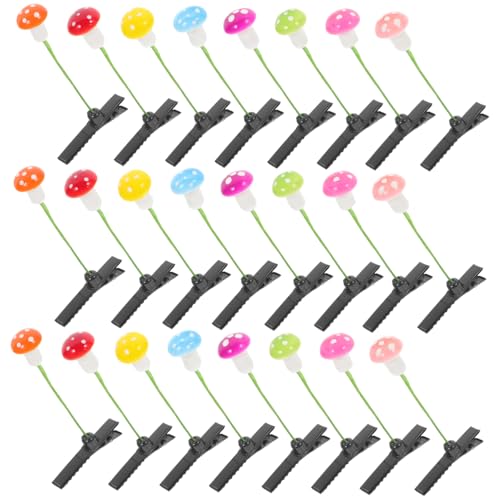HONMEET 30pièces Pince à Cheveux Champignon Colorées Accessoires Coiffure Pour Fête Cosplay