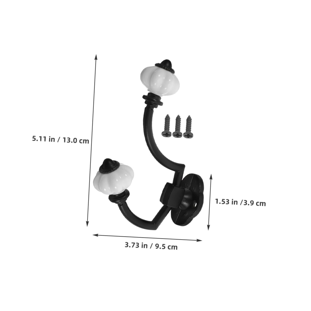 SHINEOFI Gancho de Pared Antiguo de Aleación de Zinc Negro 5 Piezas | Doble Punta, Diseño de Dos Cabezas, para Llaves y Bufandas, Dormitorios y Pasillos