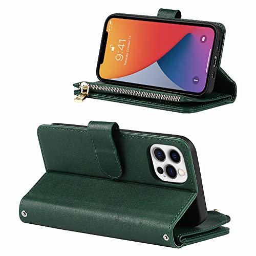 Jaorty Crossbody Wallet for iPhone 12 Pro/12 Case with Strap,Dark Green by Jaorty - Used condition - Image 3