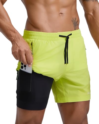 Image of maamgic Men's Athletic Running Shorts with Liner Ultra Lightweight Workout Shorts 5 inch / 7 inch