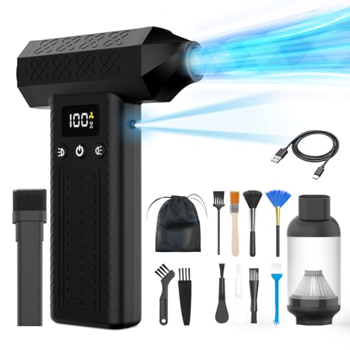 Portable Mini Handheld Vacuum Cleaner, 3-in-1 Powerful Electric Air Duster & Blower, 8000mAh 200000RPM, 3-Speed Adjustable, Super Power for Computer Keyboard, Car, Home, Pet, Indoor & Outdoor Use