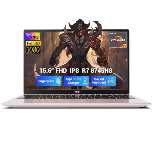 NIMO 15.6" IPS FHD Light-Gaming-Laptop, Ryzen 7 8745HS 16GB DDR5 RAM 1TB SSD (8C/16T, up to 4.9 GHz Beat R9 7940HS) Radeon 780M 