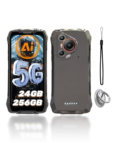 KONXISA Case Cover for Blackview BL7000 AI 5G, Phone Case with Ring Buckles and Lanyards, Premium TPU Material Protective Shell, Protective Cover with Scratch and Drop Resistant, Black