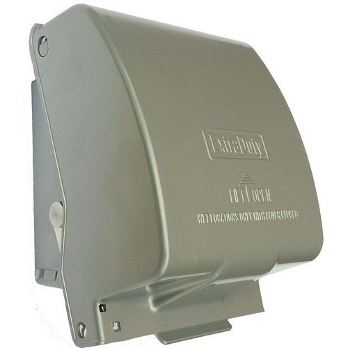 Image of Morris 38913 Weatherproof Cover, Metal, While In-Use, 1-Gang Deep, Horizontal, 3.00-inch x 4.60-inch x 3.10-inch