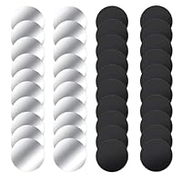 Lxtness 40 Stück Metallplättchen Selbstklebend Set, 40mm Metallplatte für Magnete Dünn Metallscheiben, Schwarz + Silber Metall Platte Kompatibel mit Magnet kfz Handyhalter
