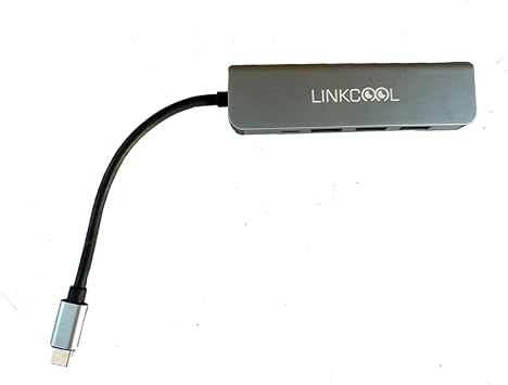 LINKCOOL USB-C to Multi-Port Hub, 4-in-1 USB C Adapter with 4 USB 3.0 Ports, Portable Aluminum USB Type C Hub for MacBook Pro/Air, iPad Pro, Laptop, and Other Type-C Devices