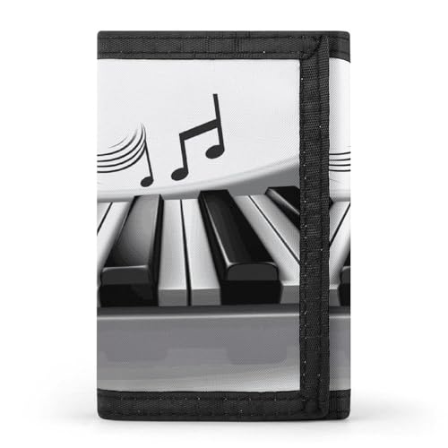 LPSBVNM Piano Music Symbol Trifold Wallet Casual Travel Wallet Fashion Credit Card Holder Minimalist Front Pocket for Men Women