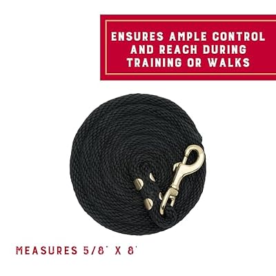 Weaver Equine Performance Lead Rope, 8' Horse Value Rope with Brass Plated 225 Snap, Soft Comfort Grip, Barn Horse Tack for Daily Use