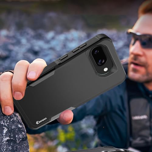 Image of KARWAN Shockproof Back Case Cover Compatible with Google 9A, Heavy Duty Case with 360 Degree Camera Protection, Dual Layer Rugged Bumper Protection Cover with Matte Finish (Black)