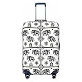 Housse de valise sur mesure : les housses de bagages confortables pour valises disposent d'un design de protection de bagage à main à imprimé éléphant tribal noir et blanc qui fonctionne mieux pour les valises avec poignées supérieures centrées. Vérifiez la compatibilité avant l'achat