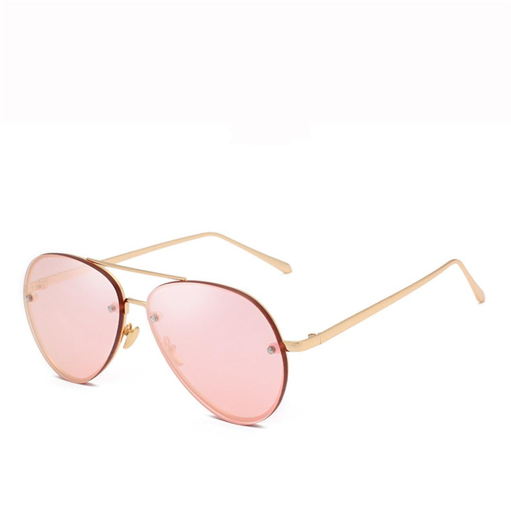 Gafas de sol sin montura para mujer Lentes con tinte amarillo Espejo Gafas rosas UV400