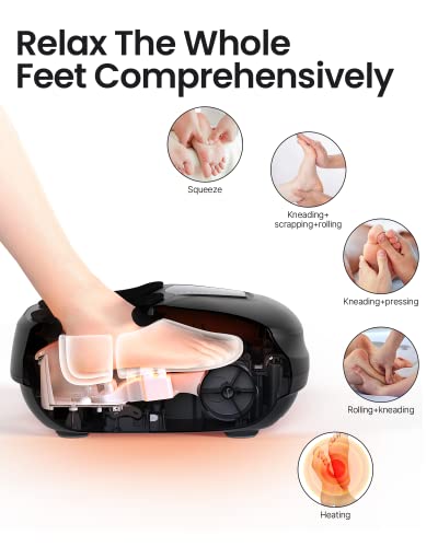 RENPHO Shiatsu Fußmassagegerät, kompaktes Fußmassagegerät mit Wärme, tiefem Kneten und Drücken, Auto-Off-Timer, Fernbedienung, lindert müde Muskeln und Plantarfasziitis, passt Füßen bis Herrengröße 46 - Image 5