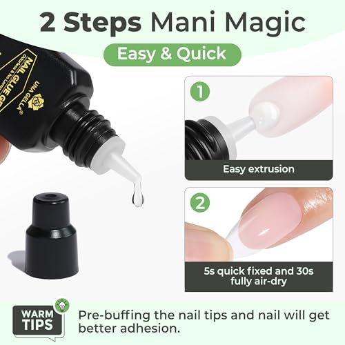 Image of UNA GELLA Gel Nail Glue for Press Ons: 10s Fast Dry No U V Lamp Needed Glue Gel, 3pcs*5ml Upgrade Super Strong Nail Adhesive for Press on Nails, Nail Tips&Acrylic Nails-Maximum Strength, Long-lasting