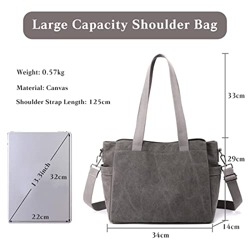 Women Shoulder Bag Crossbody Bag Canvas Handbag Top Handle Bag Casual Messenger Bag3