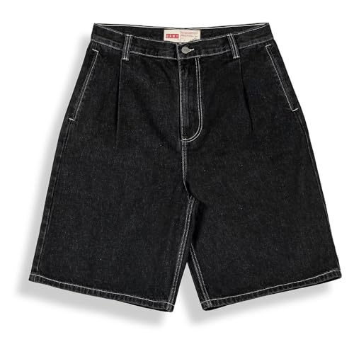 Short denim plissé GRIMEY Concreat Jungle L short jean large homme