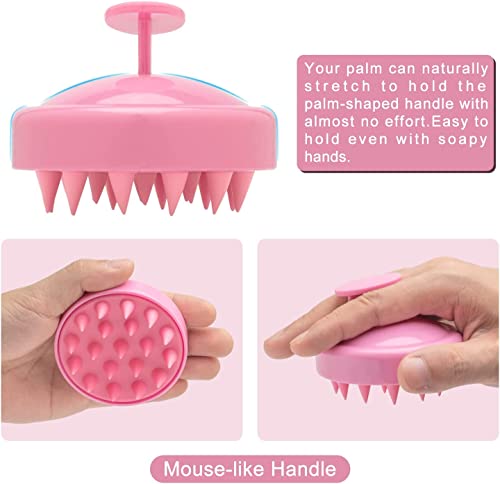 Image of VALKYRIE Shampoo Brush, Silicone Scalp Massager Head Massager, Soft Scalp Brush Hair Scrubber Scalp Exfoliator Tool for Hair Care Dandruff Removal Hair Growth for Men Women Kids Pets (PINK-35)