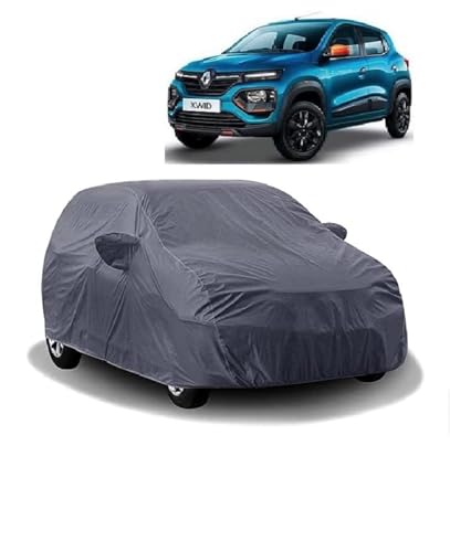 Image of Carigiri Grey Car Body Cover for Renault Kwid(Triple Stitched,Mirror Pockets,UV Resistant,Dustproof)(Models-2015, 2016, 2017, 2018, 2019, 2020, 2021,2022)